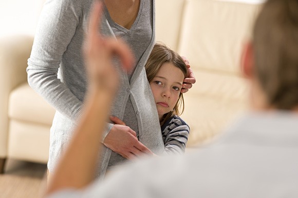 Mother and child escaping family violence