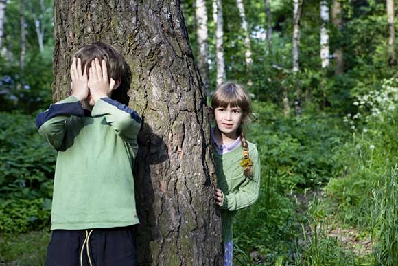 Children playing statues