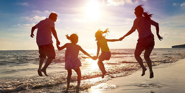 Family on a beach