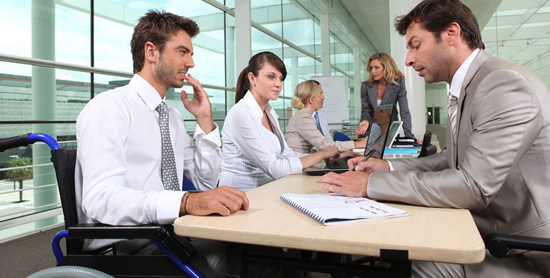 Man with disability in the workplace