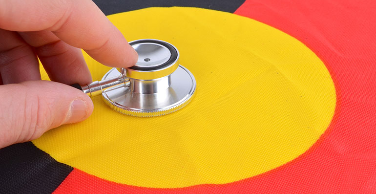 Stethoscope on Indigenous flag