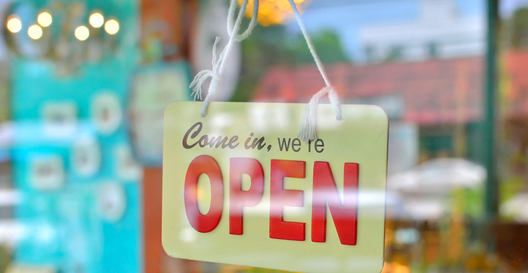 open for business sign