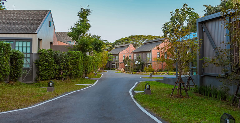 driveway into housing estate