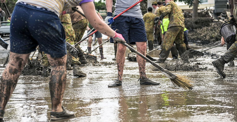 mud army volunteers in Queensland