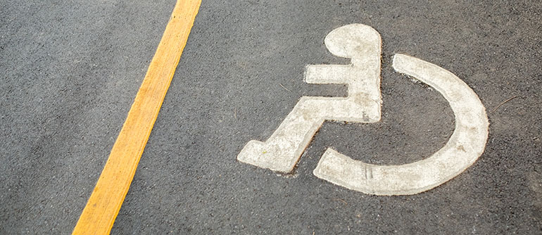 Wheelchair sign on the road