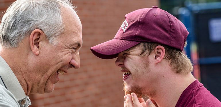 Elderly man with boy