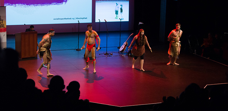 Middar dancers on stage at the Social Impact Festival