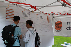 Young people at the YAG compassion booth 