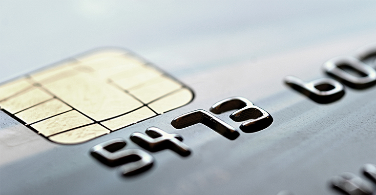 Close-up of credit card