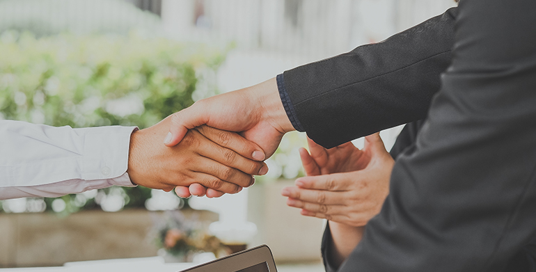 Job interview handshake