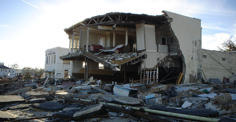 house destroyed by a hurricane