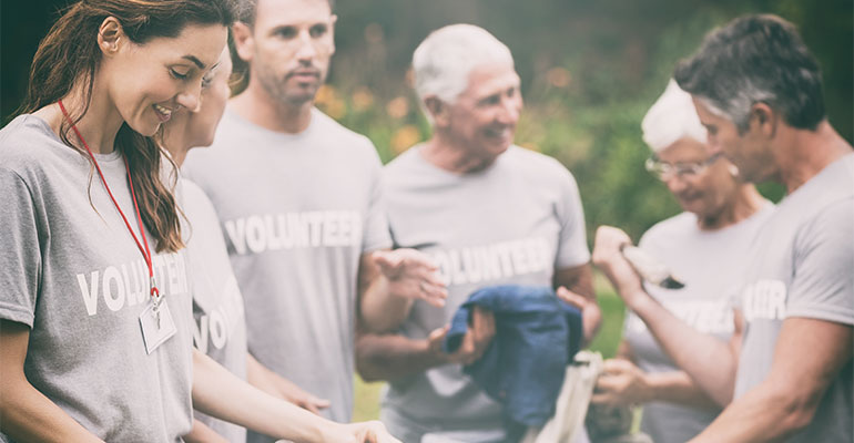 Volunteers in a group