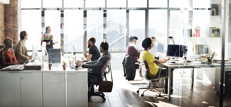 people sitting at desks