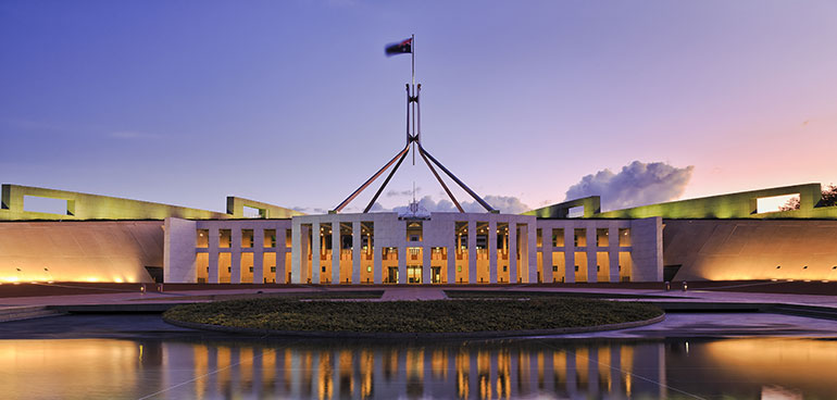 Parliament House in Canberra