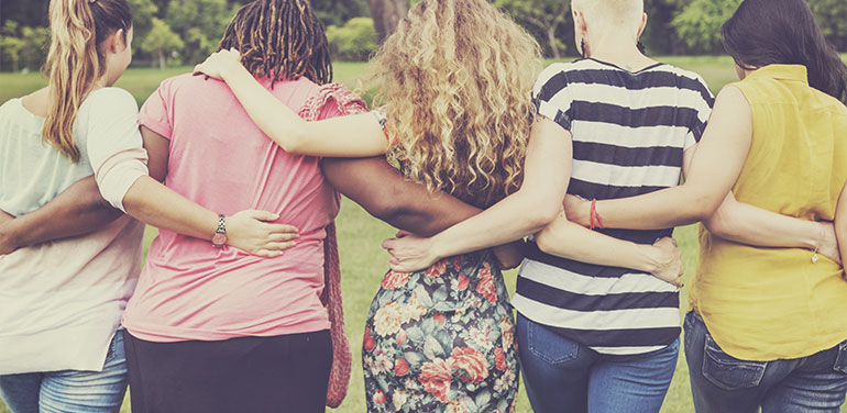 Group of women in a line