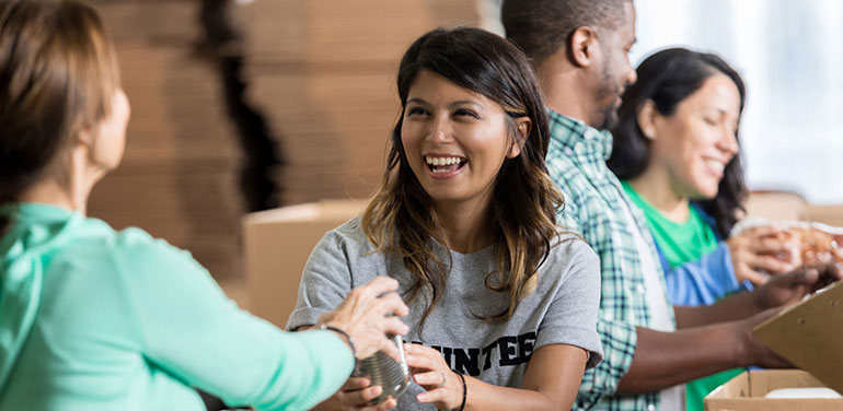 Students laughing