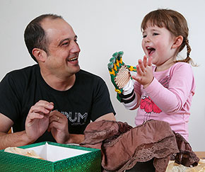 Girl with prosthetic hand