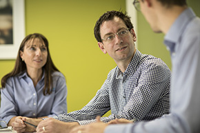 Terry talking to employees