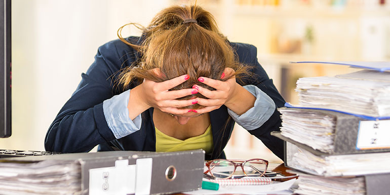 woman with paperwork