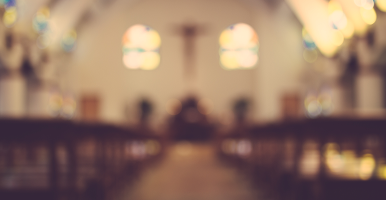 blurred church