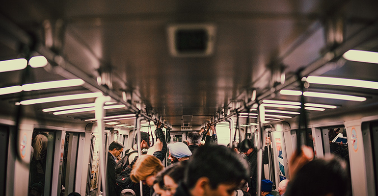 people on train