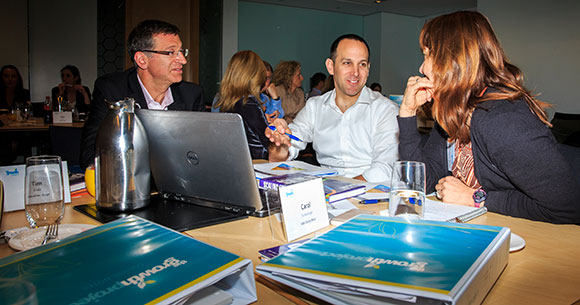 People talking round a table