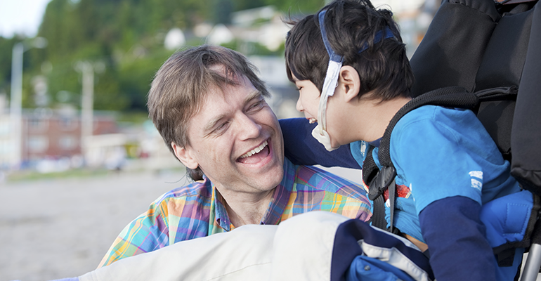 Man with son with disability