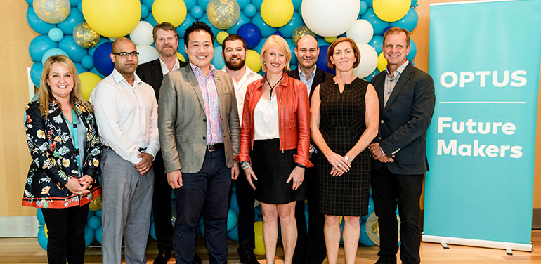 The 2017 Future Makers finalists with judges: Helen Maisano, Michael D'Rosario (finalist), Steven Persson, Danny Hui (finalist), Angus Robilliard (finalist), Claire Rodgers, John Paitaridis, Dervla Loughnane (finalist) and Andrew Tyndale.