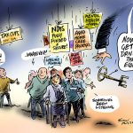 Kneebone cartoon of NFP Driven Economy