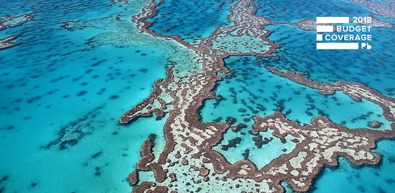 Aerial view of the Great Barrier Reef