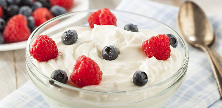 yogurt in a bowl