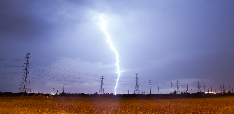 Electrical Storm Thunderstorm Lightning Power Lines