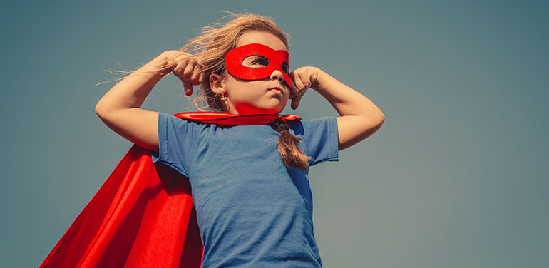 Child dressed as a superhero