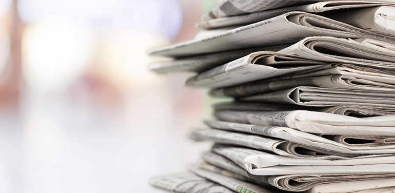 Stack of newspapers