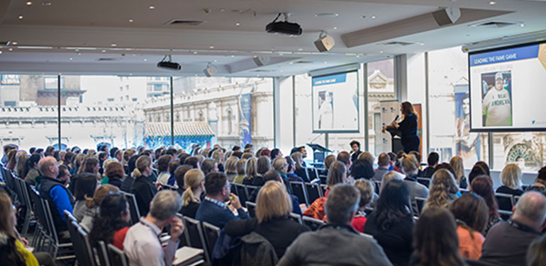 Person speaking at Volunteering Victoria State conference