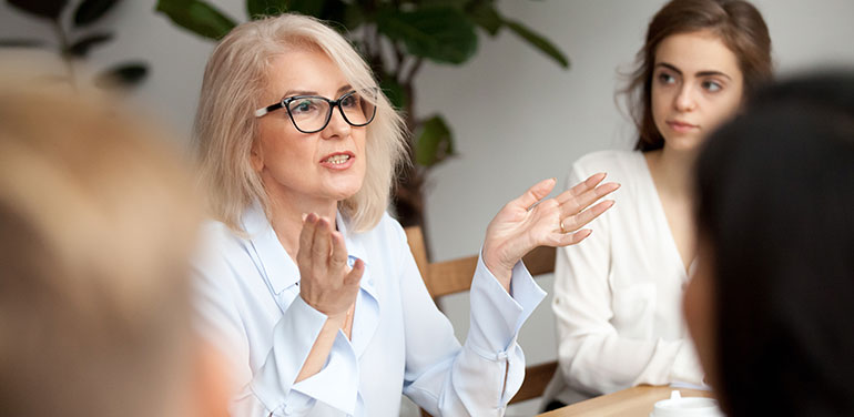 Woman leading a meeting