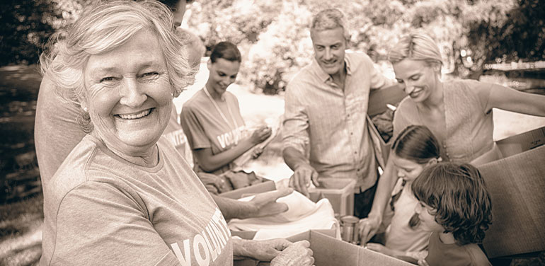 Group of people volunteering