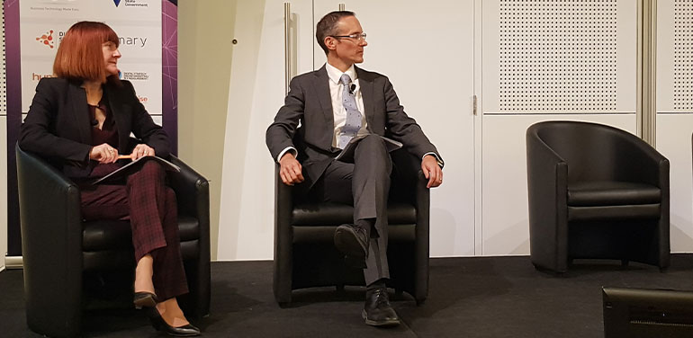 Rachel Siewert and Andrew Leigh on stage at pre-election forum