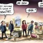 cartoon about Newstart survival