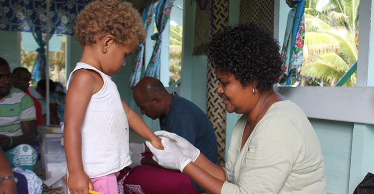 Child receiving treatment