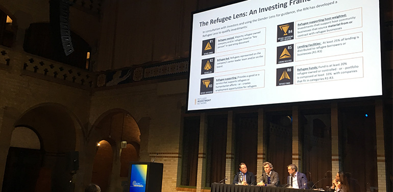 Panellists at the GIIN Investor Forum discuss investing with a refugee lens