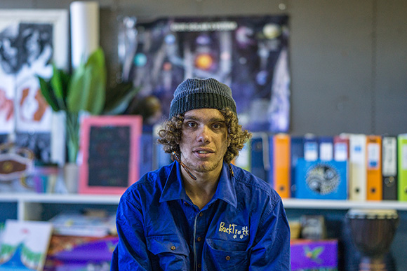 Zac in Backtrack's classroom. Photo: Clayton Rose.