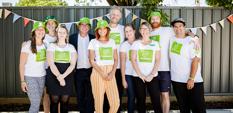 Ian Johansen (centre) and his team at Swan Hill headspace.