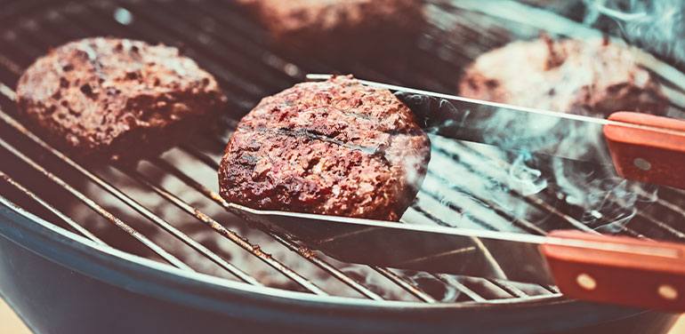 vegetarian burger on a barbecue