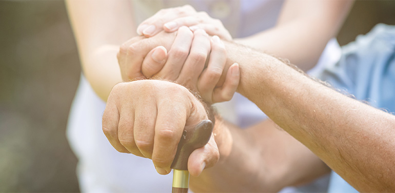 close up of hands comforting