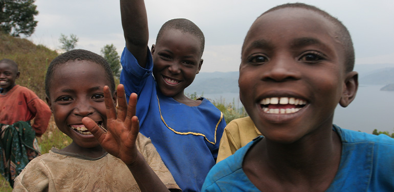 Happy children in Rwanda
