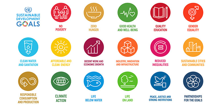 Icons for each of the 17 sustainable development goals