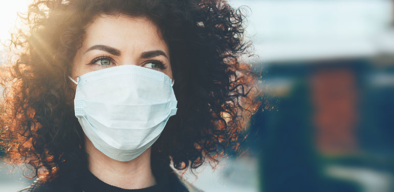 woman wearing a face mask