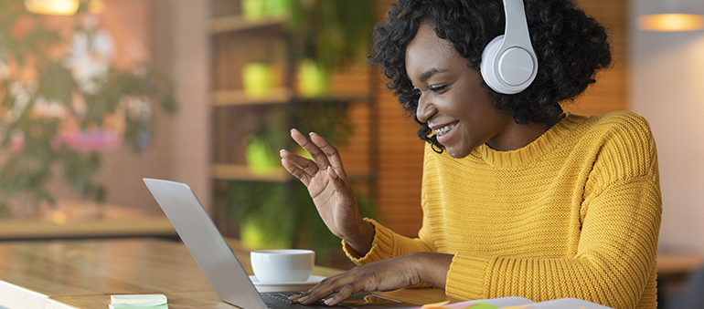 women on video call