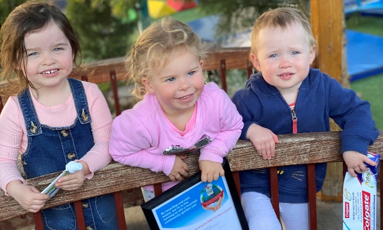 Goodstart Early Learning Centre kids Arya, Sophie and Juniper.